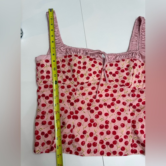 NEW Astr Pink Cherry Print Crop Top size L - Picture 5 of 12
